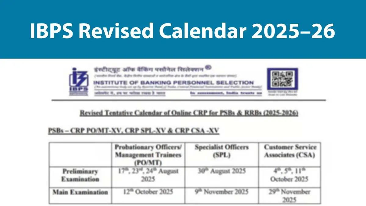 Ibps Revised Calendar 2025